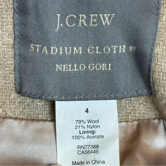 J. Crew Stadium Cloth Beige Pea Coat with Gold Buttons - Picture 11 of 11